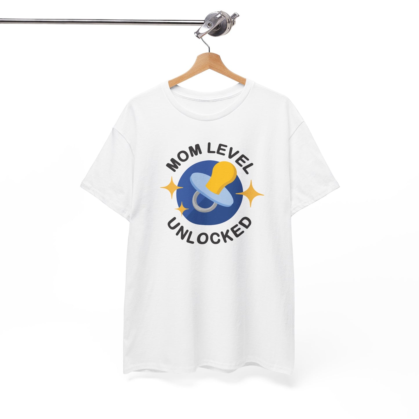 Maternity Mom Level Unlocked Heavy Cotton T-Shirt Gildan Tee