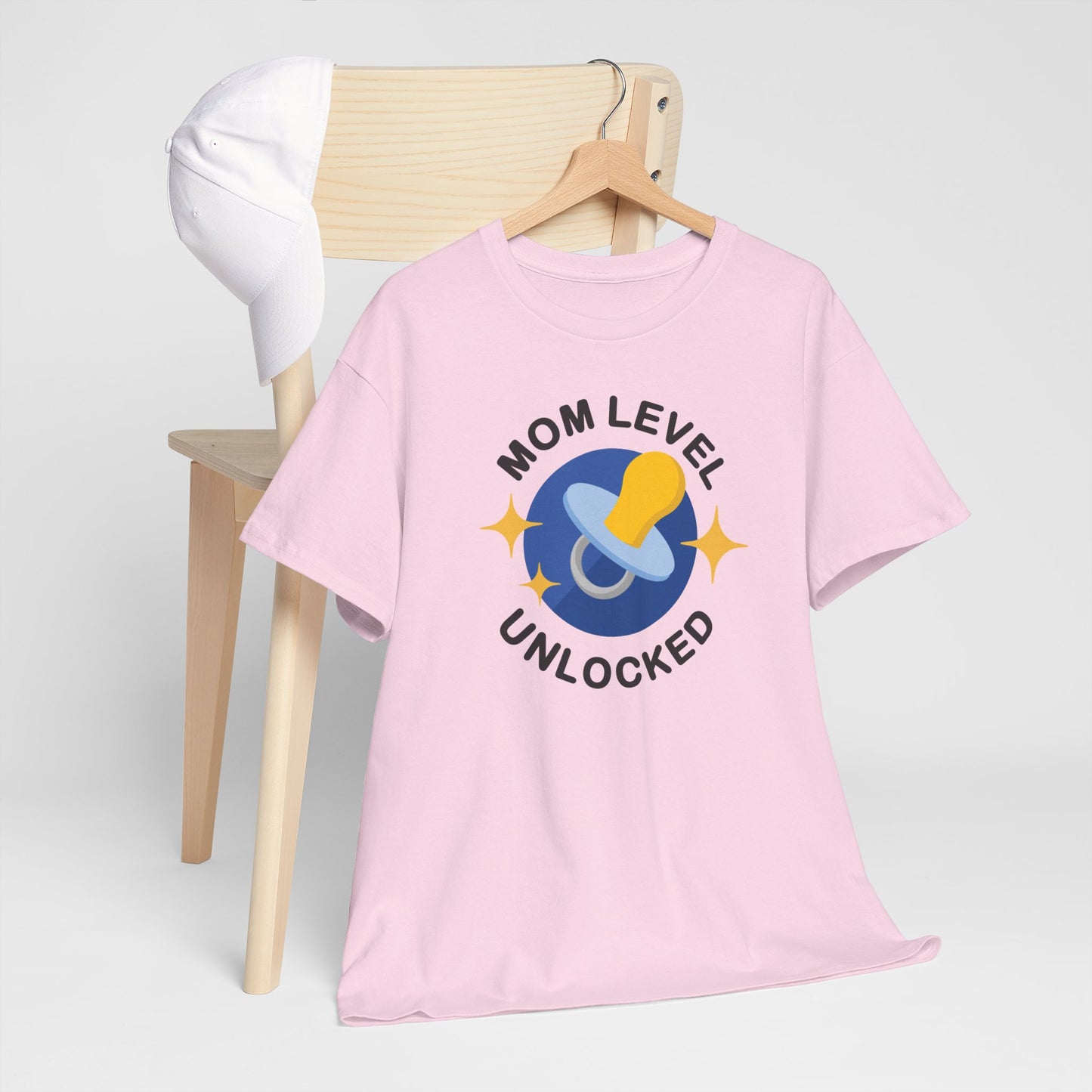 Maternity Mom Level Unlocked Heavy Cotton T-Shirt Gildan Tee