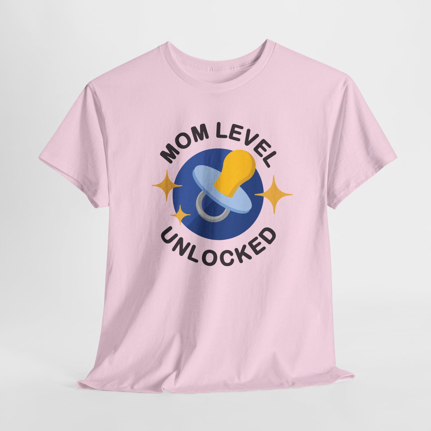 Maternity Mom Level Unlocked Heavy Cotton T-Shirt Gildan Tee