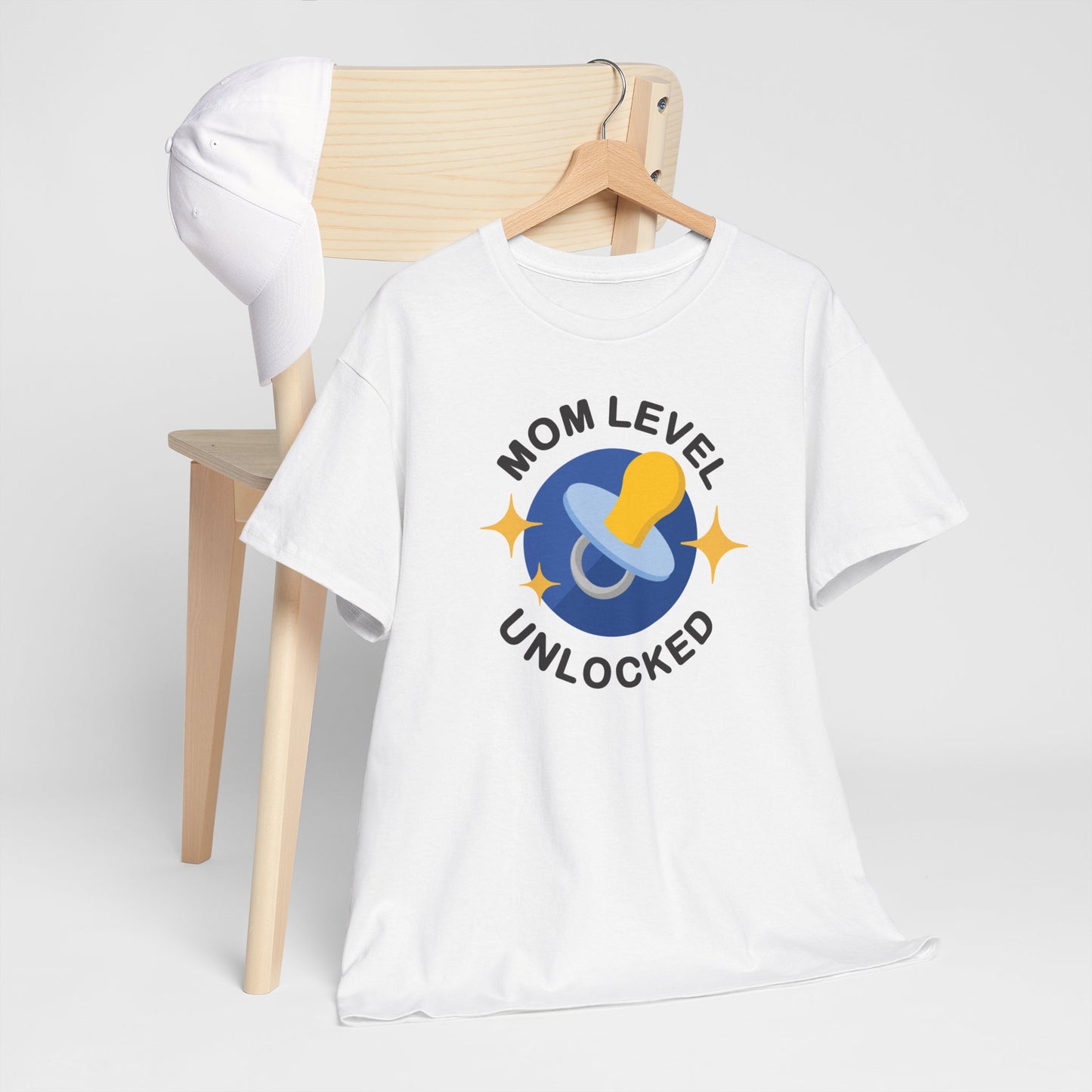 Maternity Mom Level Unlocked Heavy Cotton T-Shirt Gildan Tee