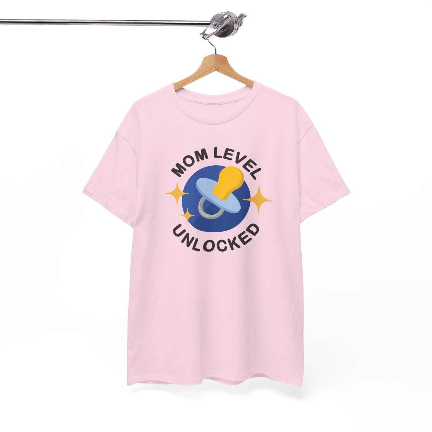 Maternity Mom Level Unlocked Heavy Cotton T-Shirt Gildan Tee