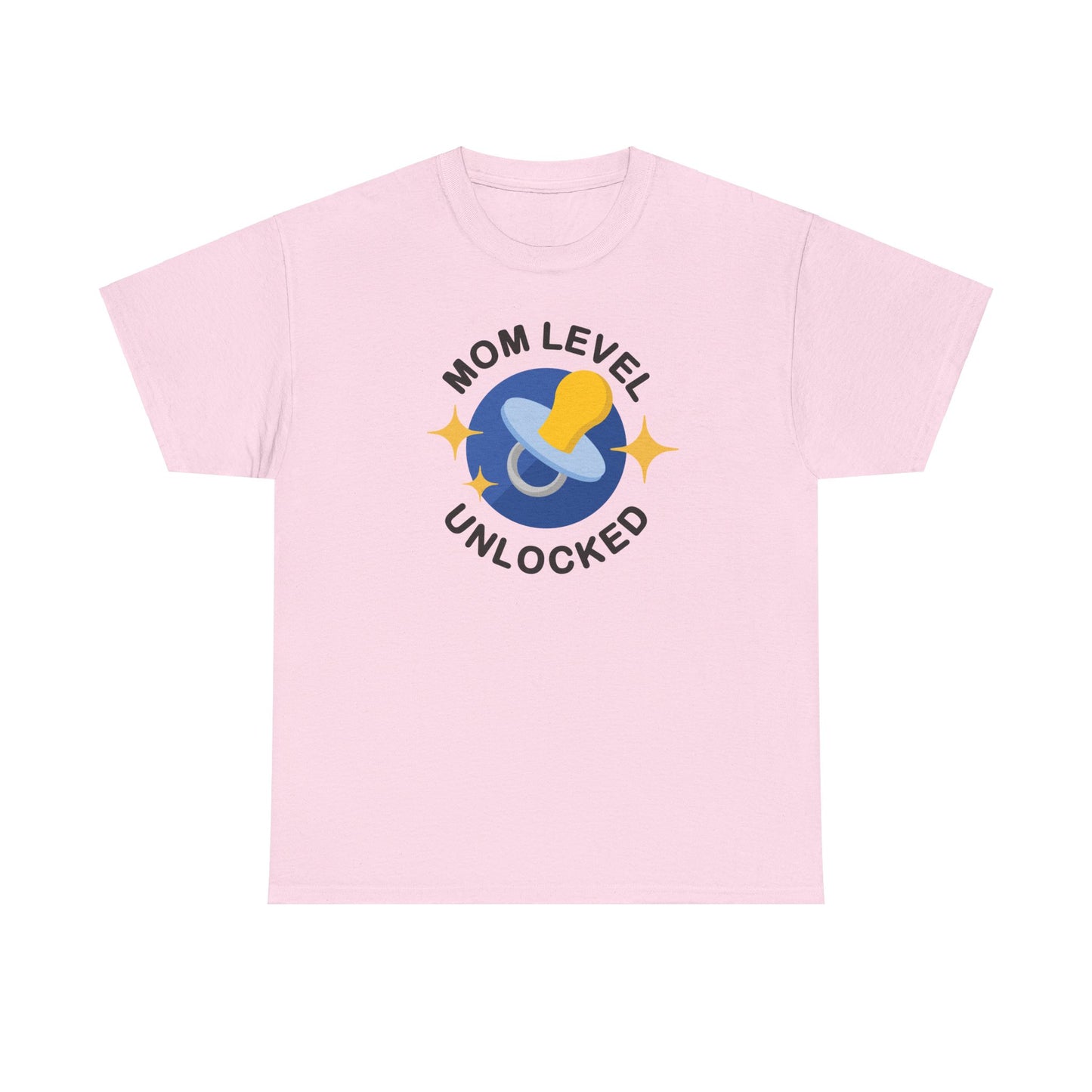 Maternity Mom Level Unlocked Heavy Cotton T-Shirt Gildan Tee
