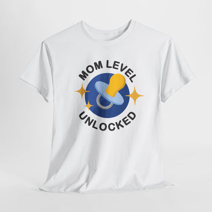Maternity Mom Level Unlocked Heavy Cotton T-Shirt Gildan Tee