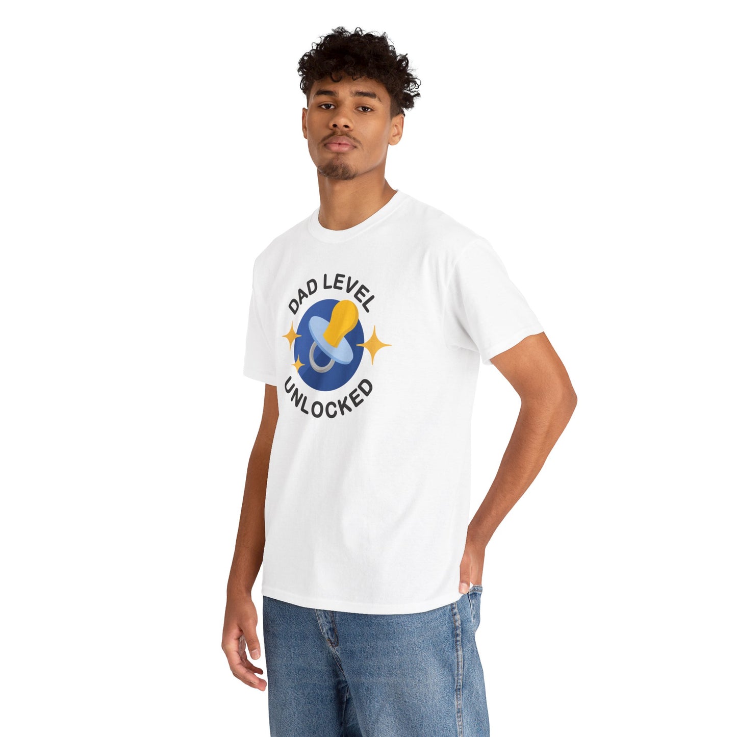 Maternity Dad Level Unlocked Heavy Cotton T-Shirt Gildan Tee