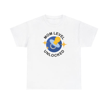 Maternity Mom Level Unlocked Heavy Cotton T-Shirt Gildan Tee