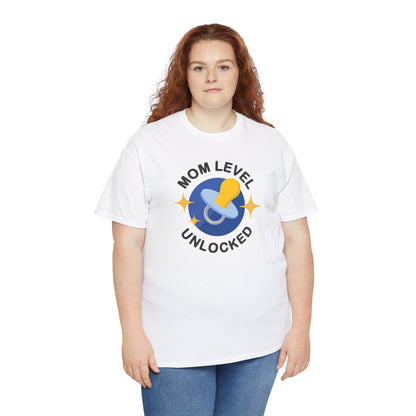 Maternity Mom Level Unlocked Heavy Cotton T-Shirt Gildan Tee