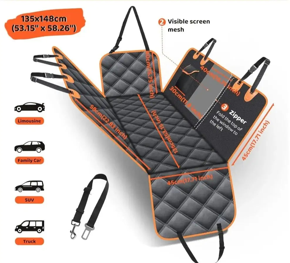 Funda de asiento de coche para mascotas