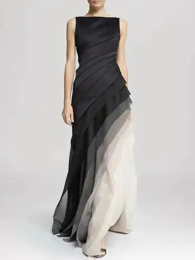 Sleeveless Pleated Long Dress